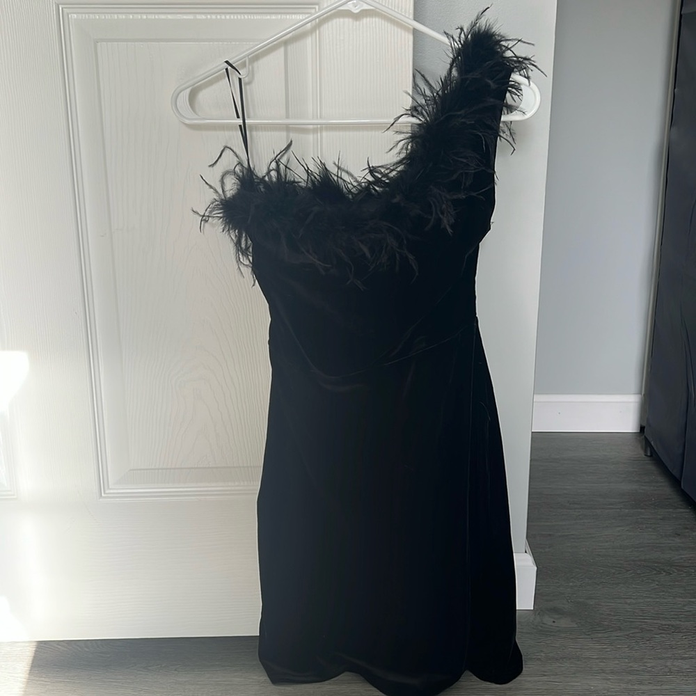 One shoulder Velvet Holiday Dress